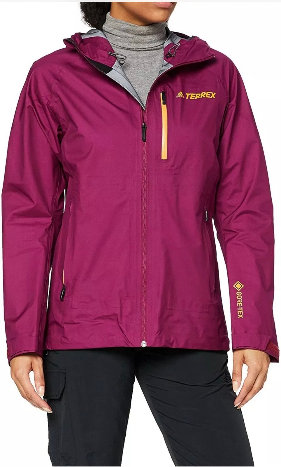 Adidas Women's FastR GTX GORE-TEX Hooded Waterproof Rain Jacket Purple Small