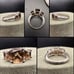 Vintage Sterling Smokey Quartz 3 stone prong set gemstone Sparkle promise ring