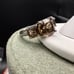 Vintage Sterling Smokey Quartz 3 stone prong set gemstone Sparkle promise ring