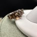 Vintage Sterling Smokey Quartz 3 stone prong set gemstone Sparkle promise ring