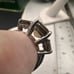 Vintage Sterling Smokey Quartz 3 stone prong set gemstone Sparkle promise ring