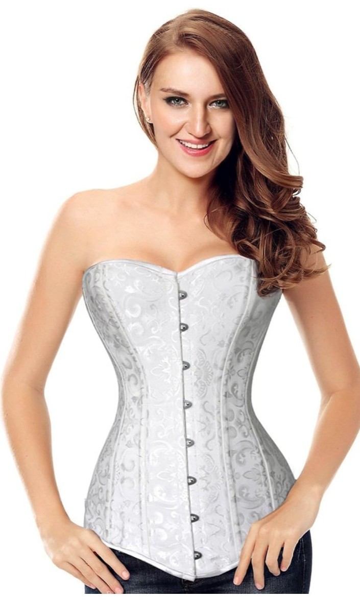 Charmian Women's 26 Steel Boned Cotton Long Torso Hourglass Body Shaper Corset