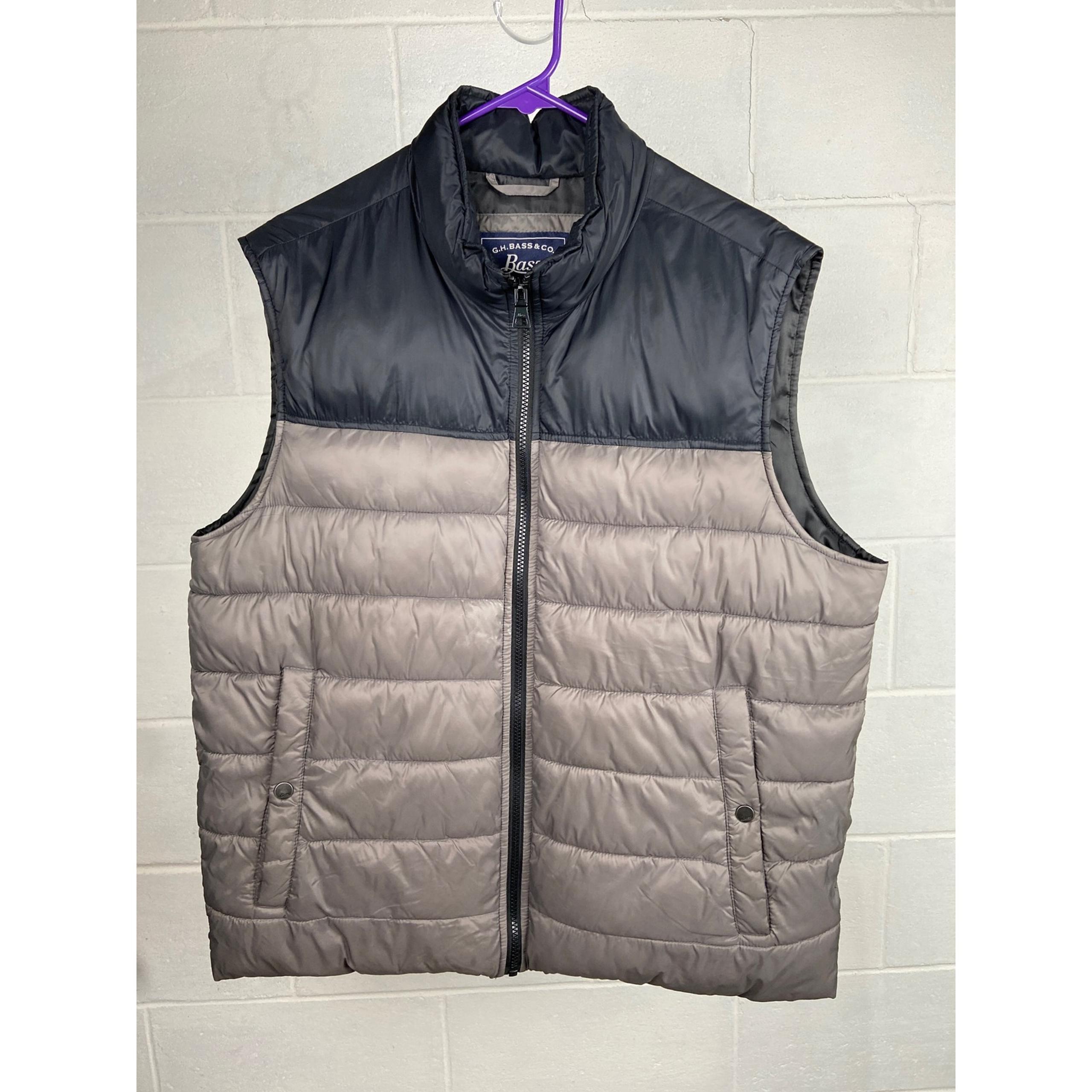 G.H. Bass & Co. Puffer Vest Full Zip Sleeveless Padded Layering Men's L