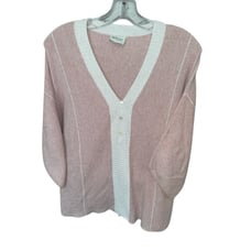 Wrap London Woven Organic Cotton V Neck Sweater Sz 4