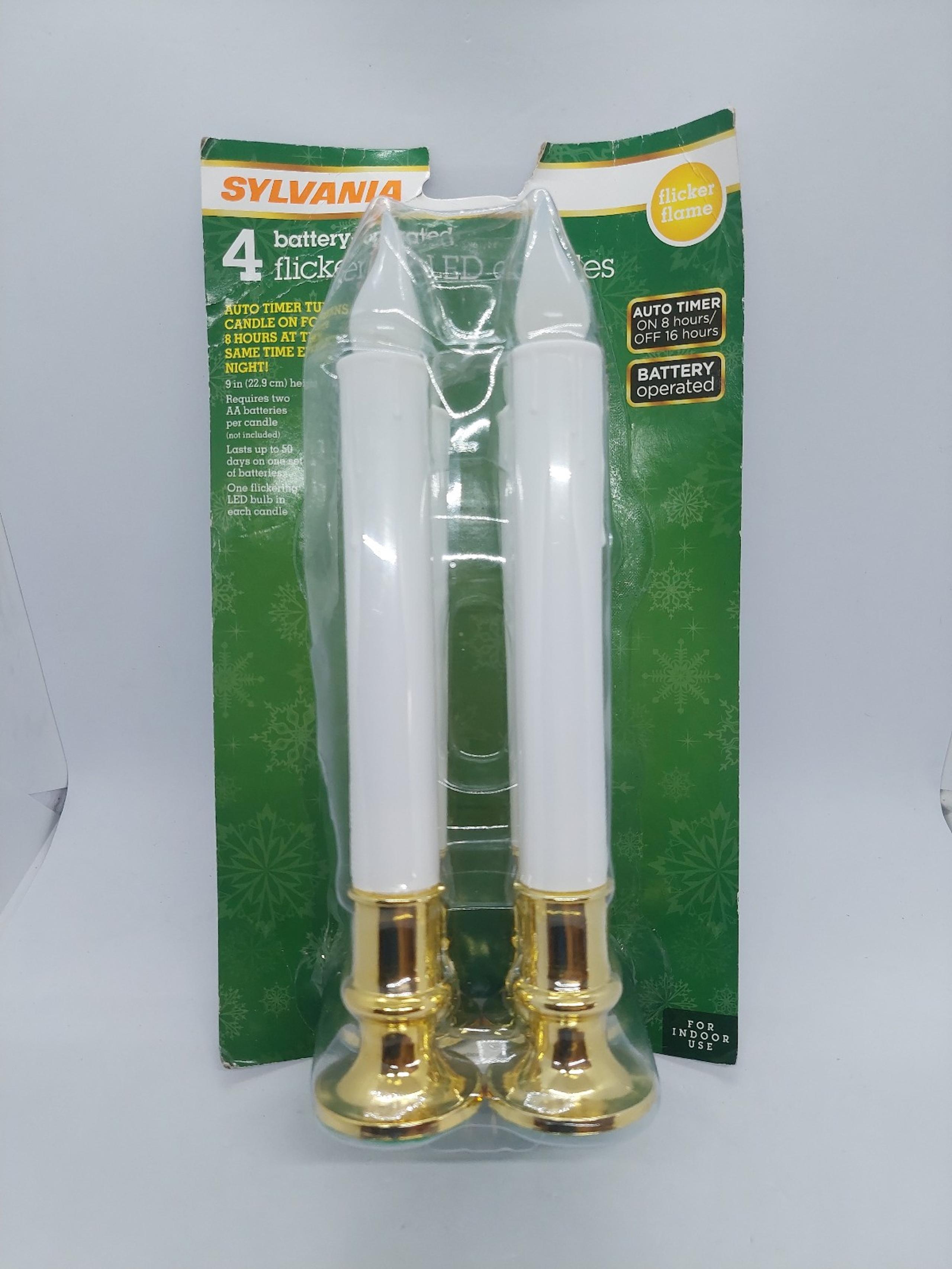 Sylvania V24329 4 In Pack 9" Battery Operated Flickering LED Window Candles