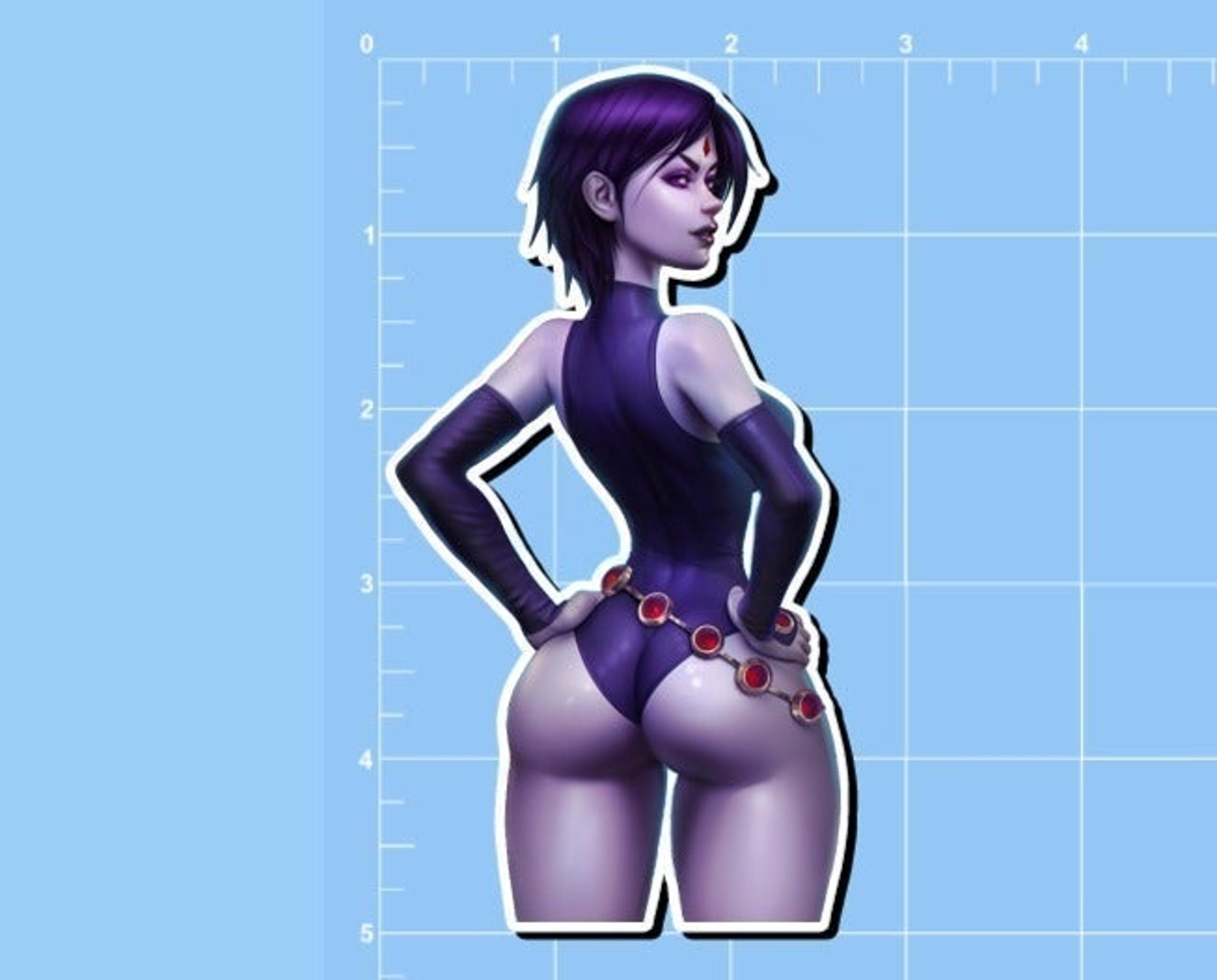 5" SEXY RAVEN BACKEND LOOKING HEAD TURNED LOOKING AT YOU. Vinyl Sticker