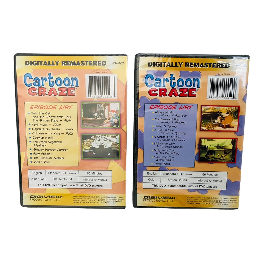 Set of 9 Vintage Remastered Cartoon Craze DVD’s - detail