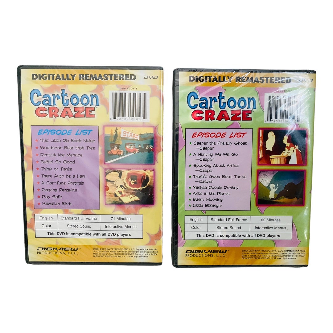 Set of 9 Vintage Remastered Cartoon Craze DVD’s - detail