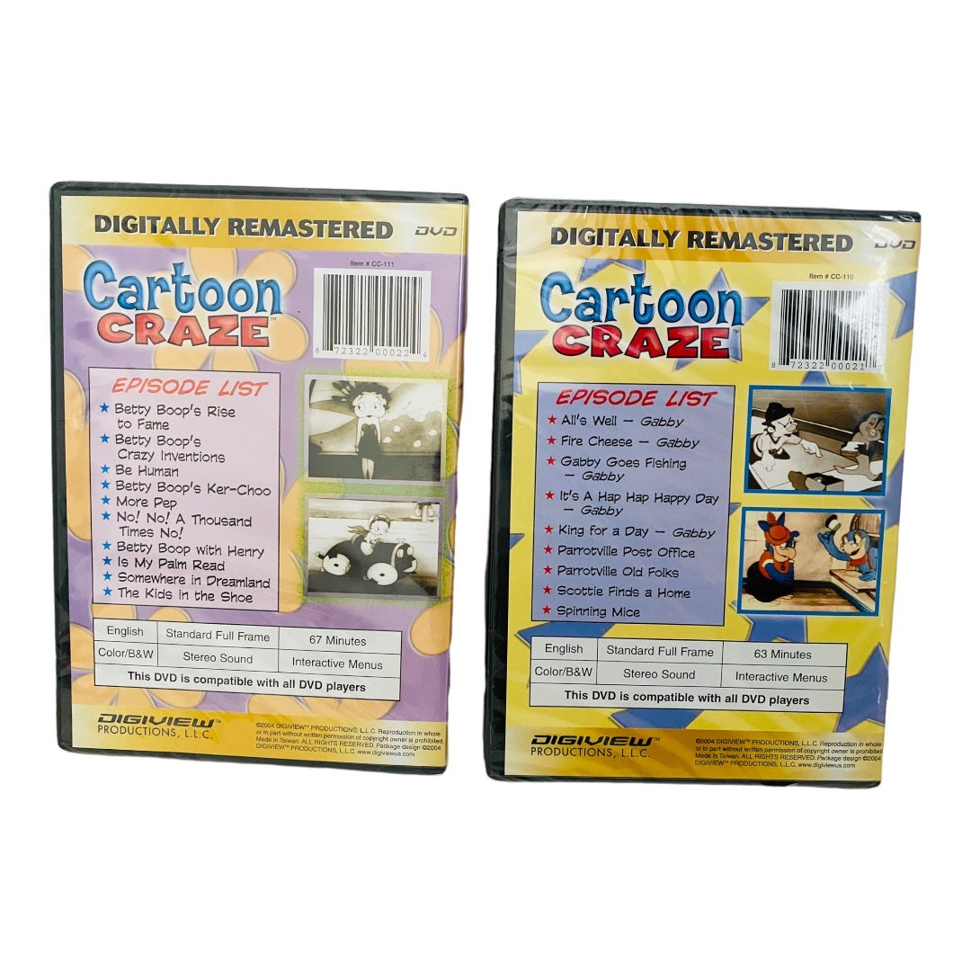 Set of 9 Vintage Remastered Cartoon Craze DVD’s - detail