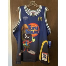 New Mens Large Blue Diamond Supply Co X Mcdonalds X Space Jam Marvin Jersey