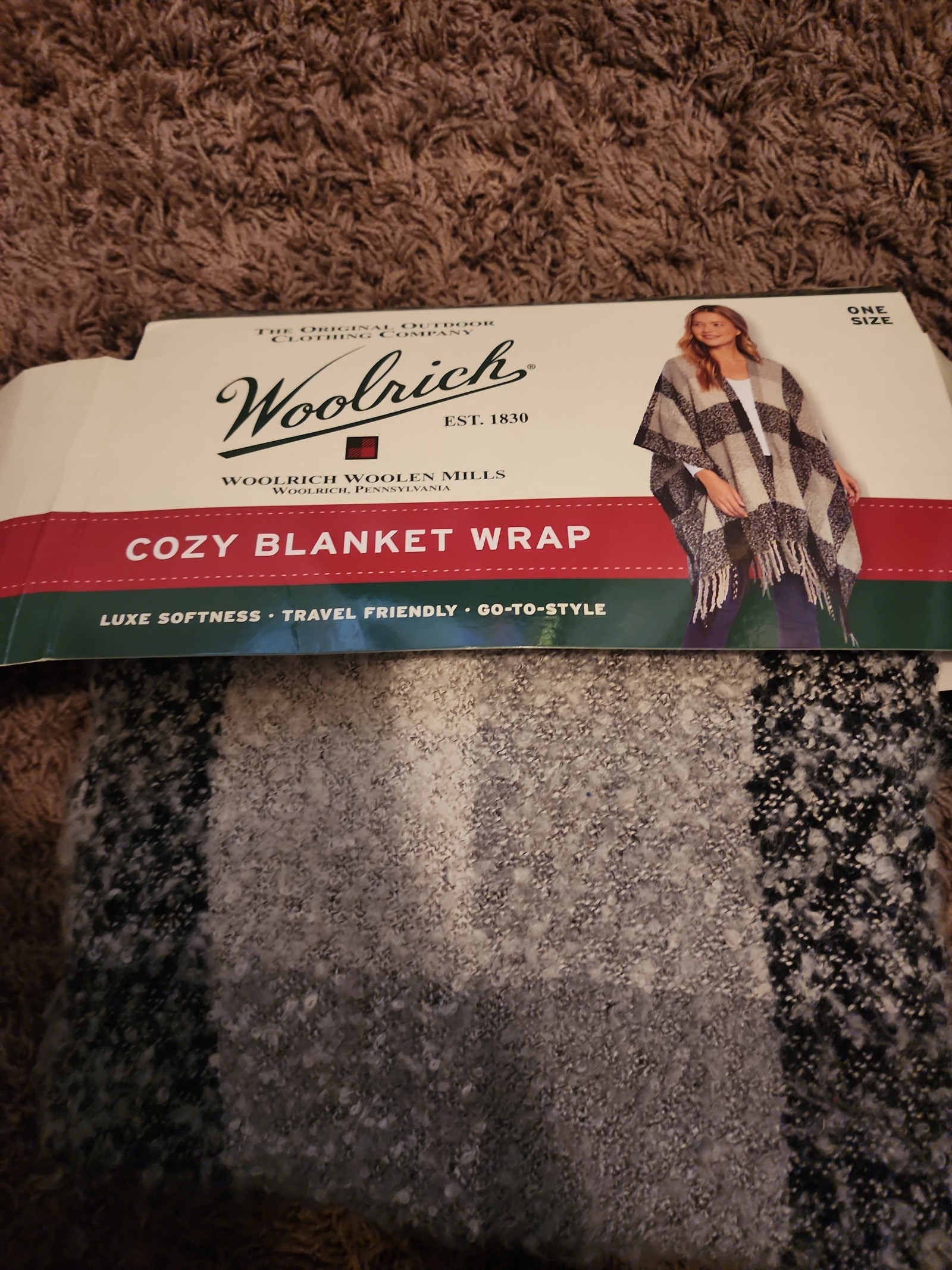 Woolrich Woolen Mill Cozy Blanket Wrap