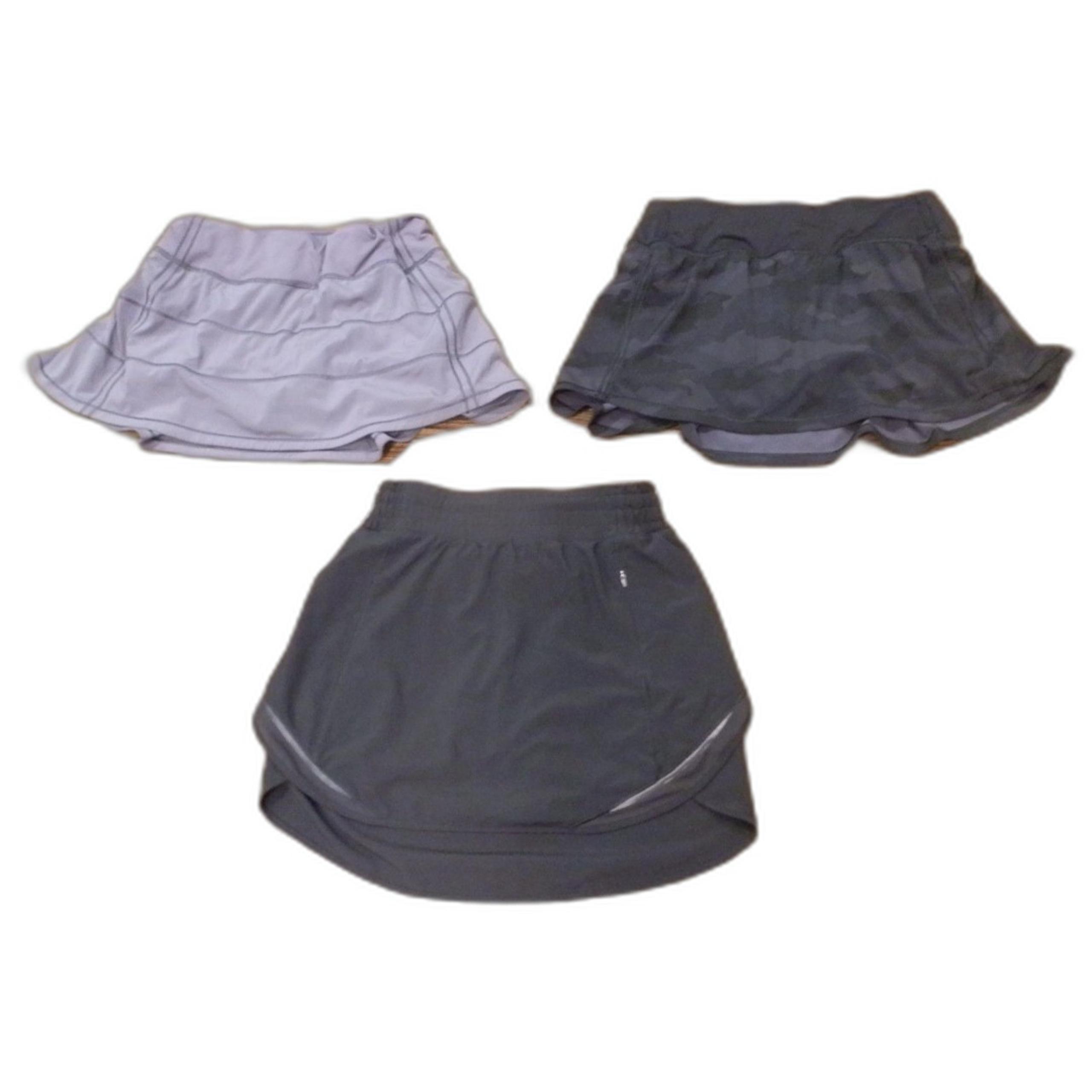 Lululemon Athletica Skort Skirts Gray Black Camo Women's Size 4 Lot of 3