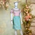 Extra Small Vintage 1960s Aquamarine Blue Skirt XS60AQSK