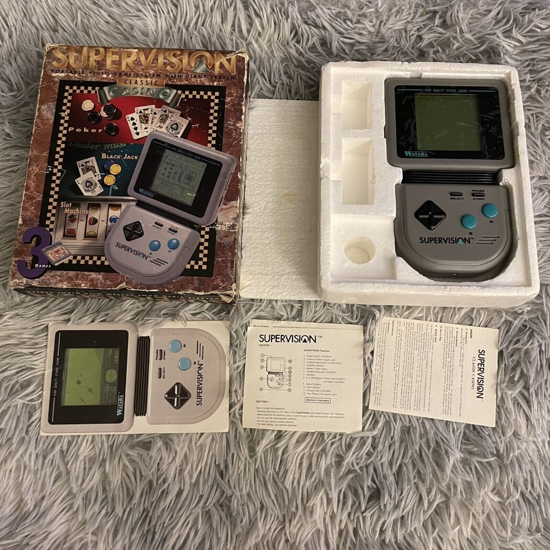 Watara Supervision Classic Casino 3 Games Portable Handheld Console, Readdd!!