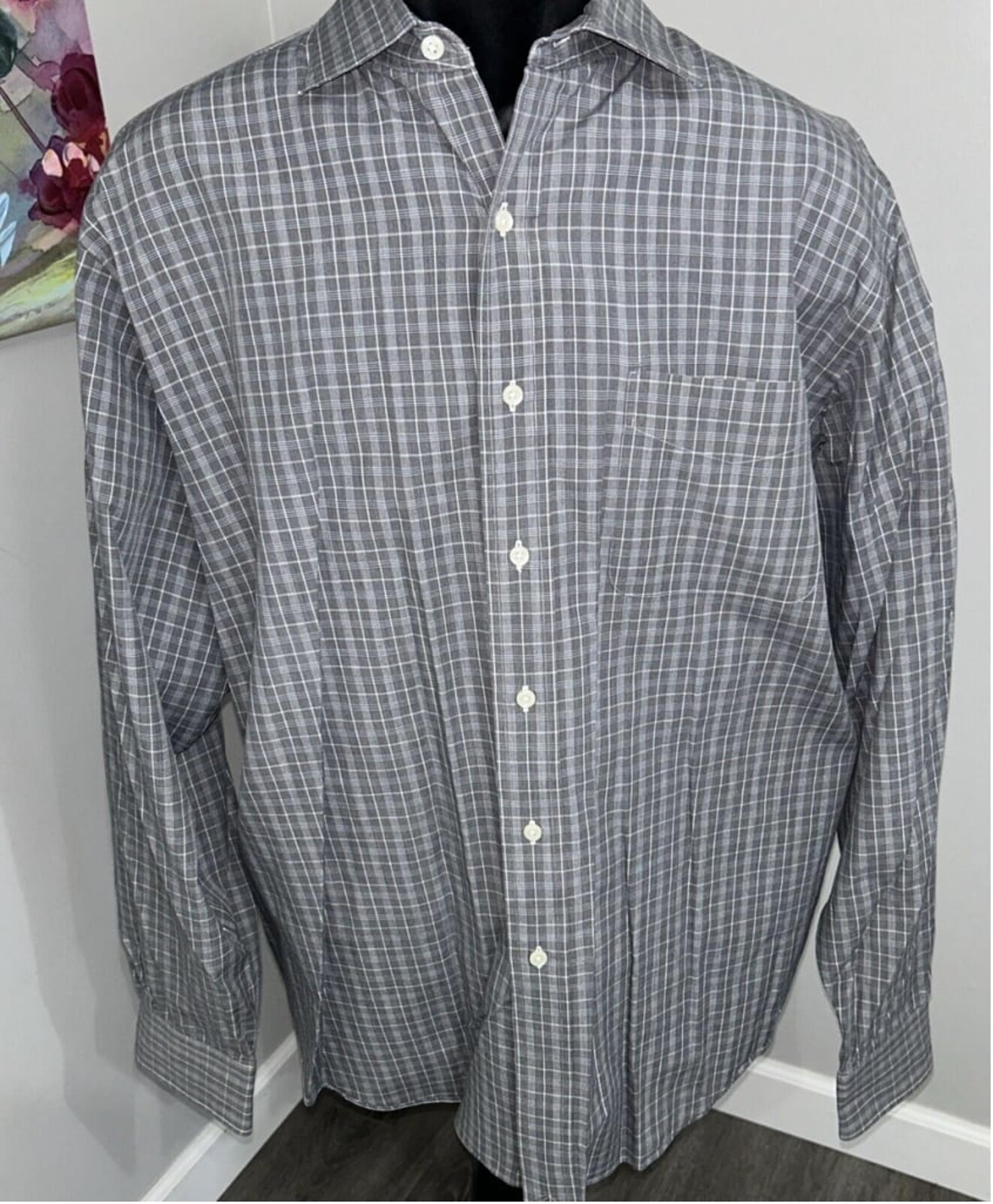 Polo Ralph Lauren Shirt Mens Sz 17.5 36/37 Philip Button Down Gray Plaid