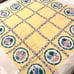 VINTAGE Yellow/Pink Cotton Tablecloth 46” x 51”