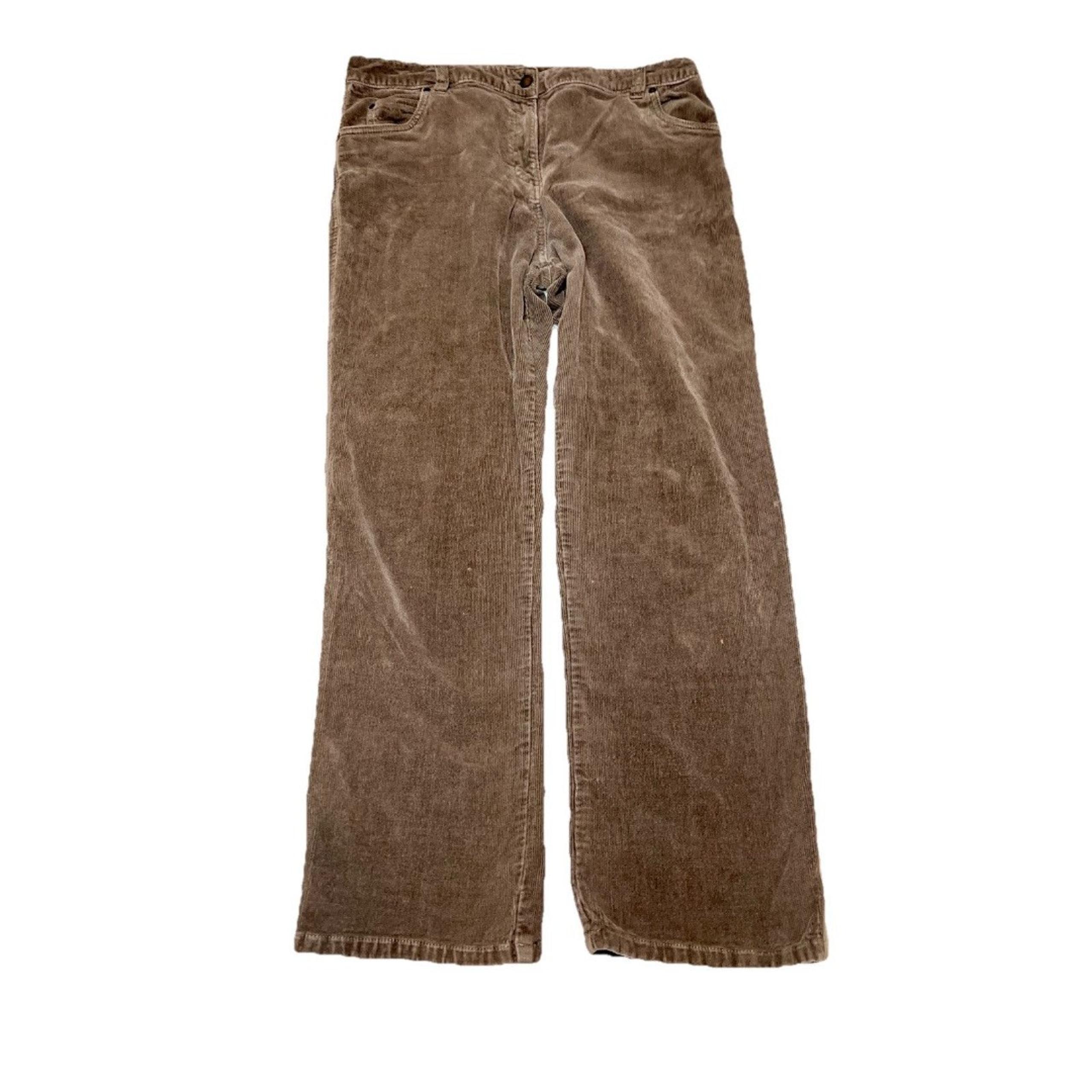 Woolrich Women Brown Corduroy Straight Leg High Rise Pants Petite 12