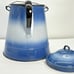 Antique RARE Shaded Blue Large Graniteware/Enamelware Cowboy Coffee Pot Boiler