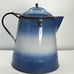 Antique RARE Shaded Blue Large Graniteware/Enamelware Cowboy Coffee Pot Boiler