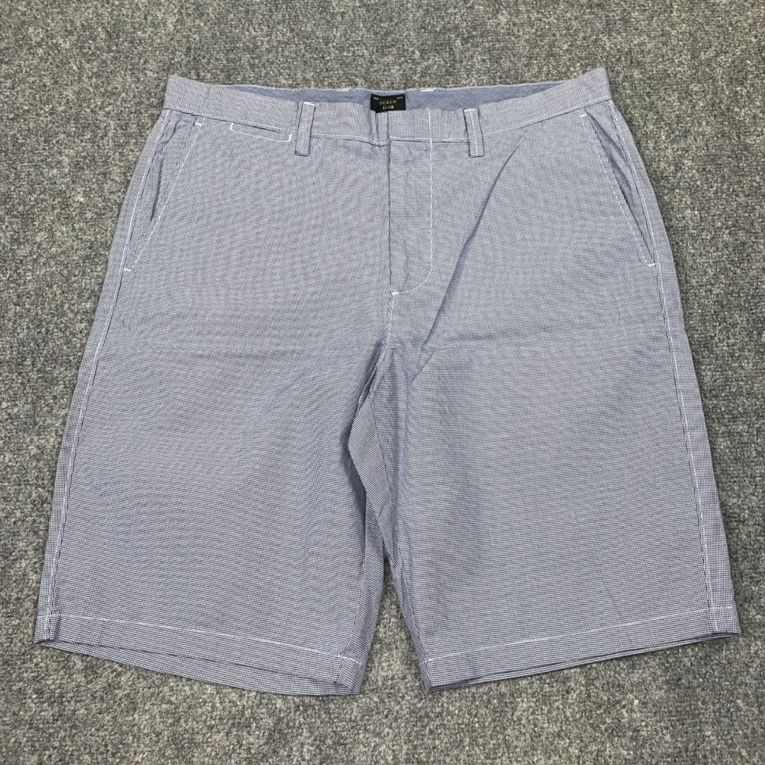 J.CREW Shorts Mens Size 34 Blue Houndstooth Chino Preppy Casual