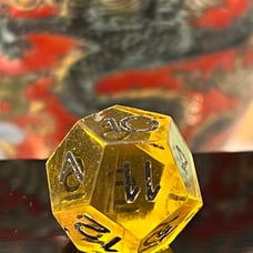 Older vintage Armory d12 topaz yellow gem rpg d&d dice 121323@
