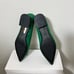 NWB Suedette Rhinestone Bling Embellished Pointed Toe Ballet Flats Emerald Sz 7