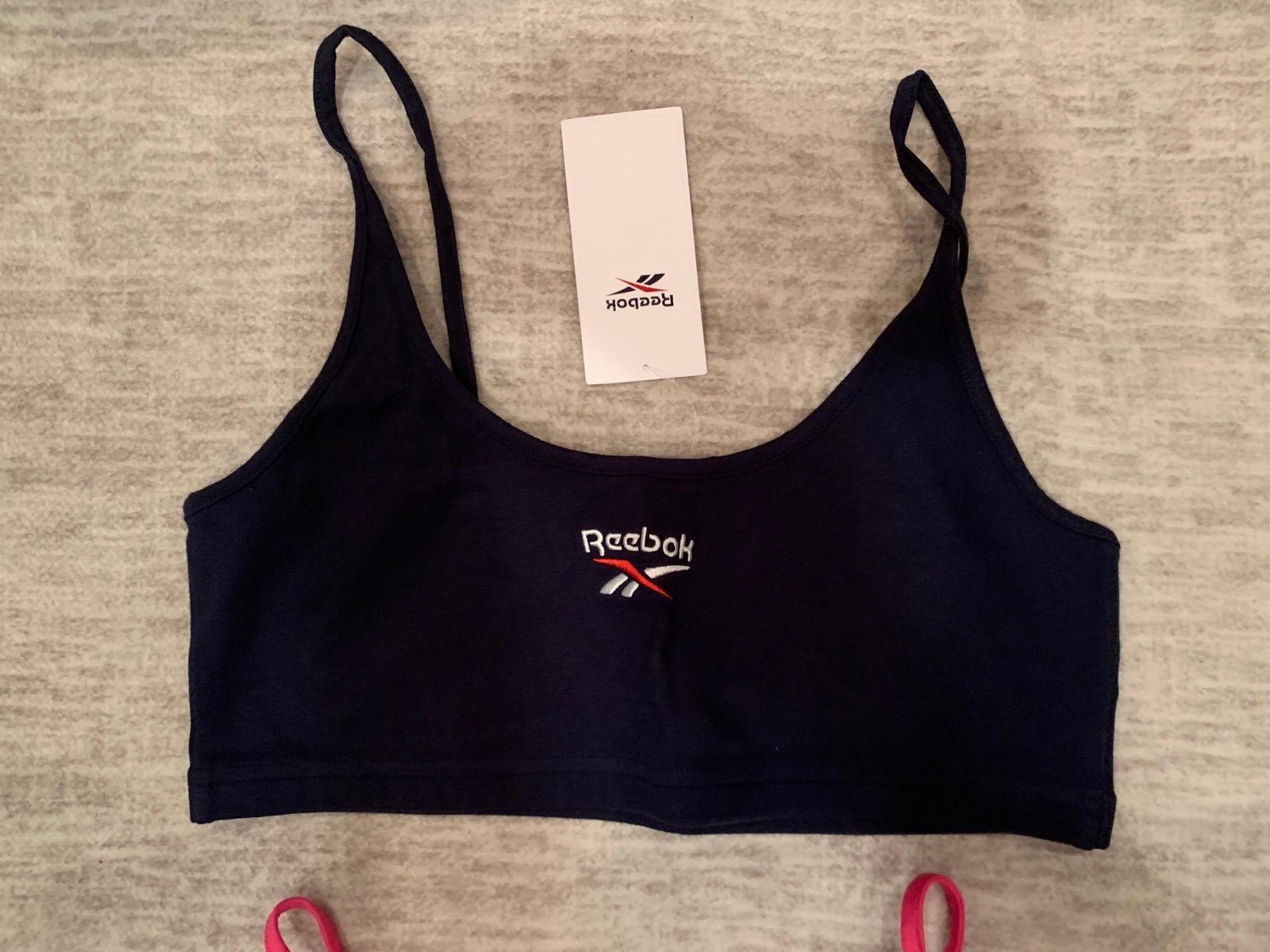 Reebok blue athleticSports Bra Bralette Crop Tank Top Women’s M New