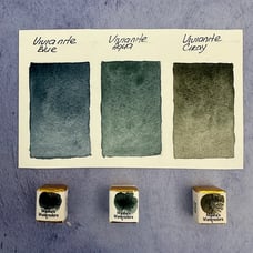 Vivianite blue, Aqua and gray set of 3 colors half pan set