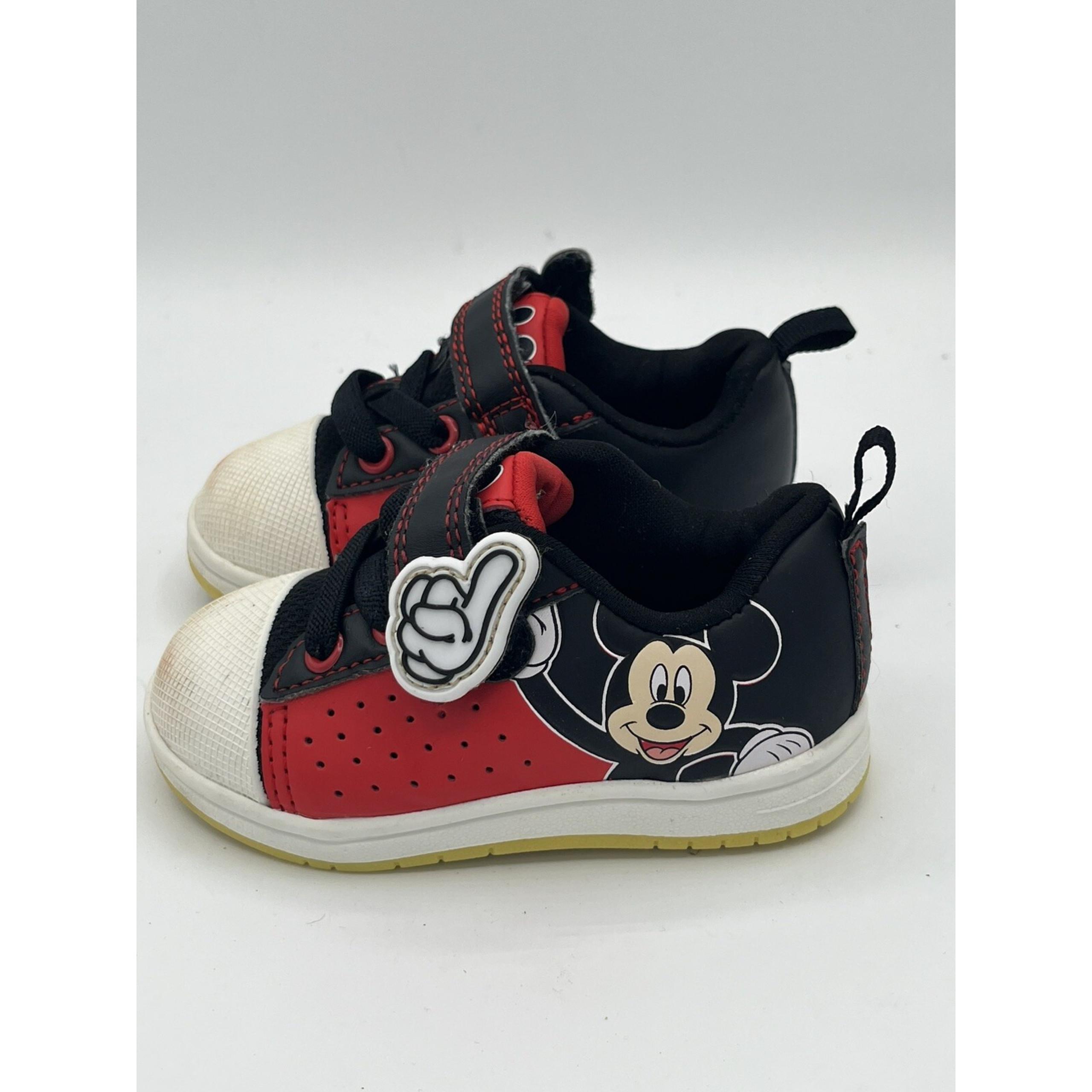 JUNIOR MICKEY MOUSE FINGER HAND TODDLER SIZE 5 RED WHITE SHOES - Disney