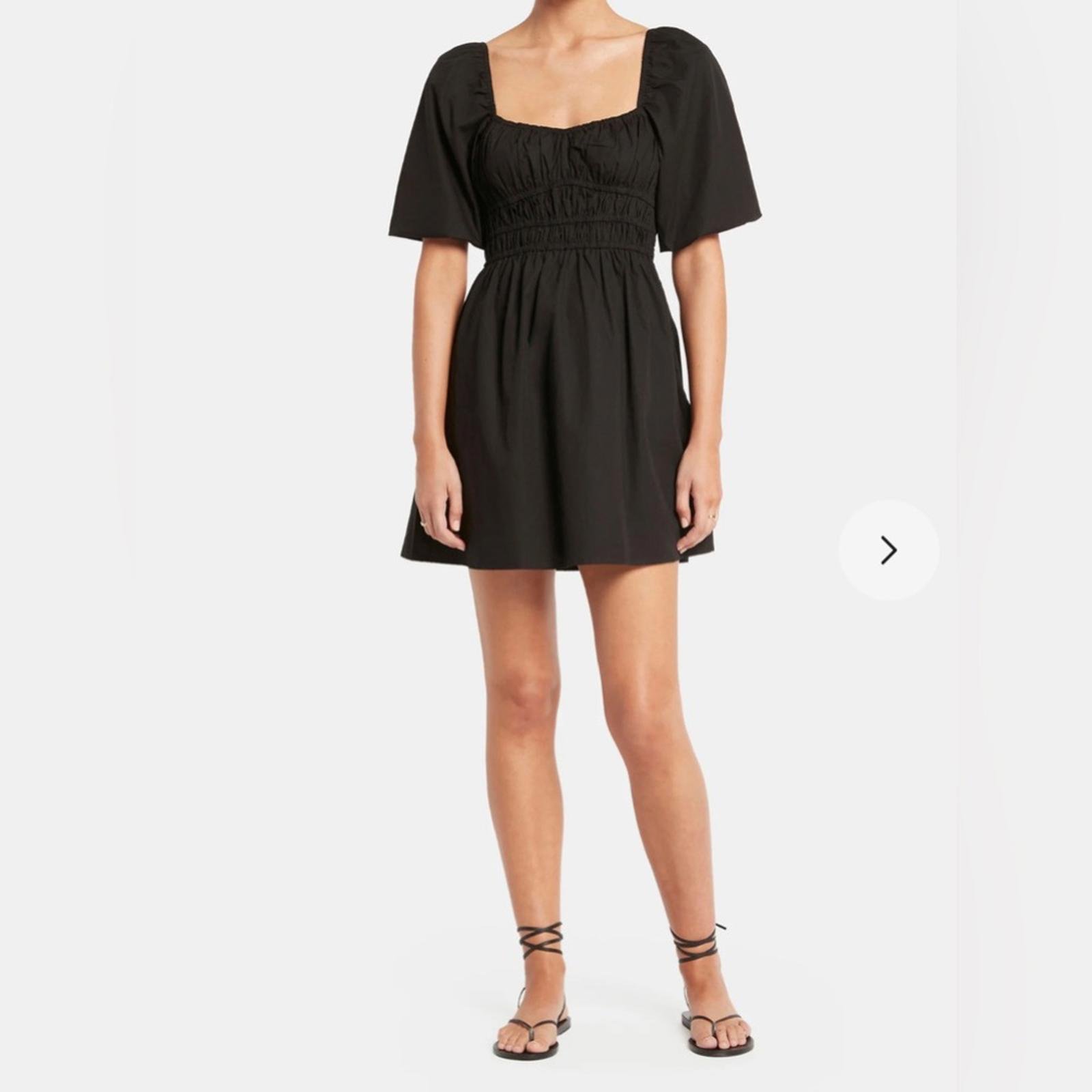 NWT Faithfull the Brand Marinelli Smocked Minidress, Black Size 6 (Sold Out)
