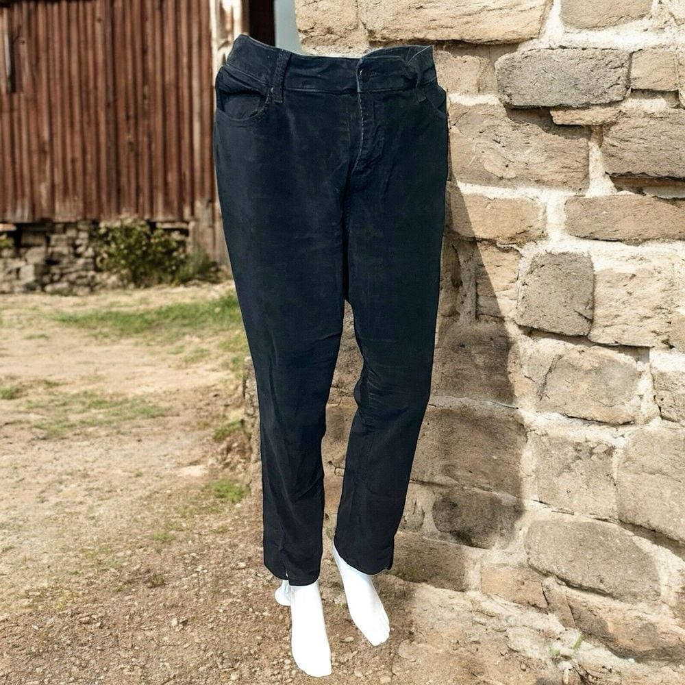 NYDJ Womens Jeans Black Velour Ami Skinny Lift Tuck 5 Pocket Pants Size 12