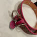 Coach Signature Pink Daisy Charm Dog Collar Large