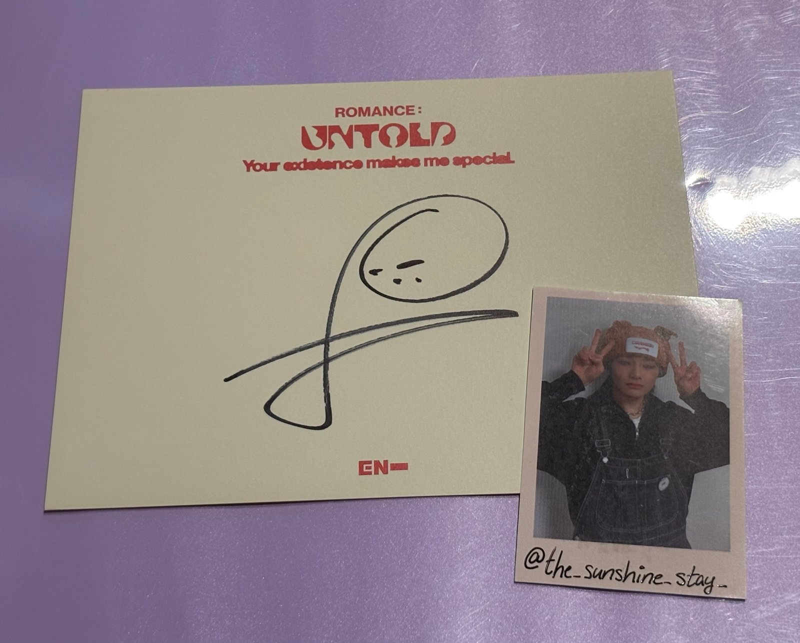 Signed Jungwon postcard