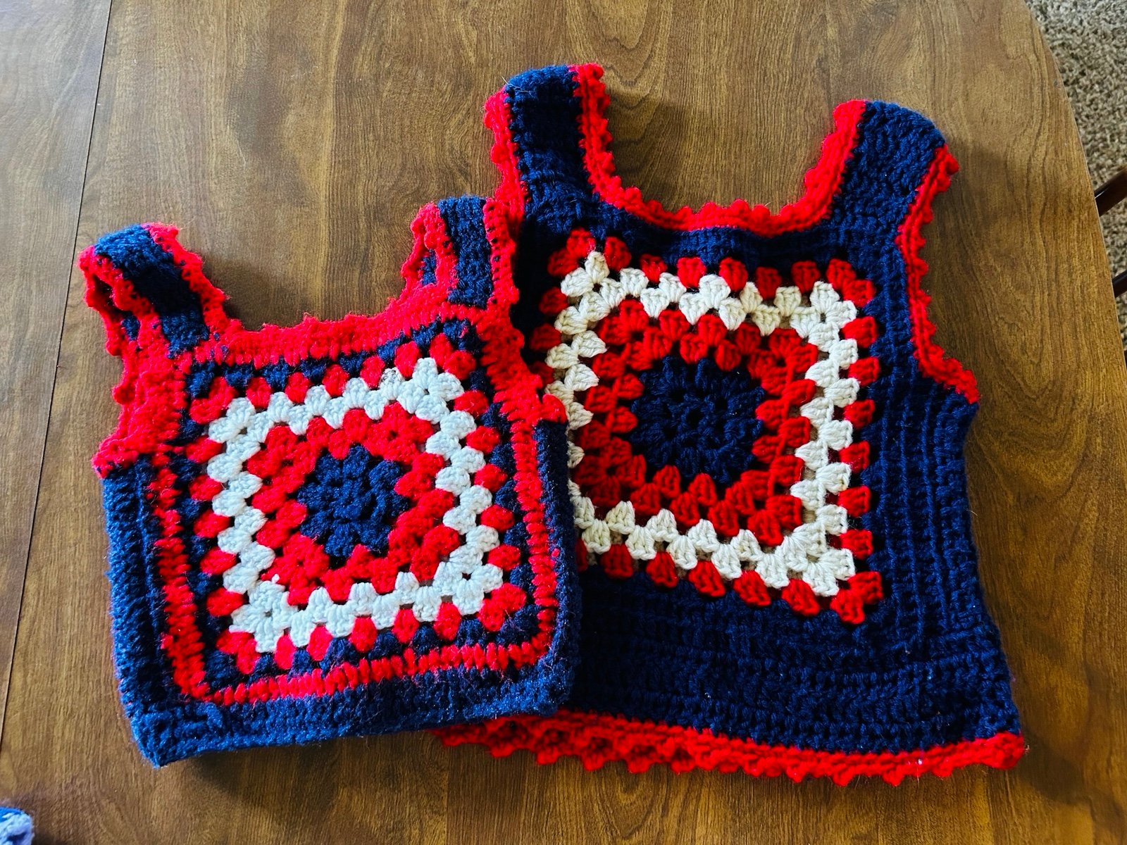 Vintage Crocheted Square Crop Tops Toddler & Womens XS/S READ