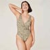 Andie The Capri One Piece Swimsuit Bias Stripe Olive Green Size Medium M NEW