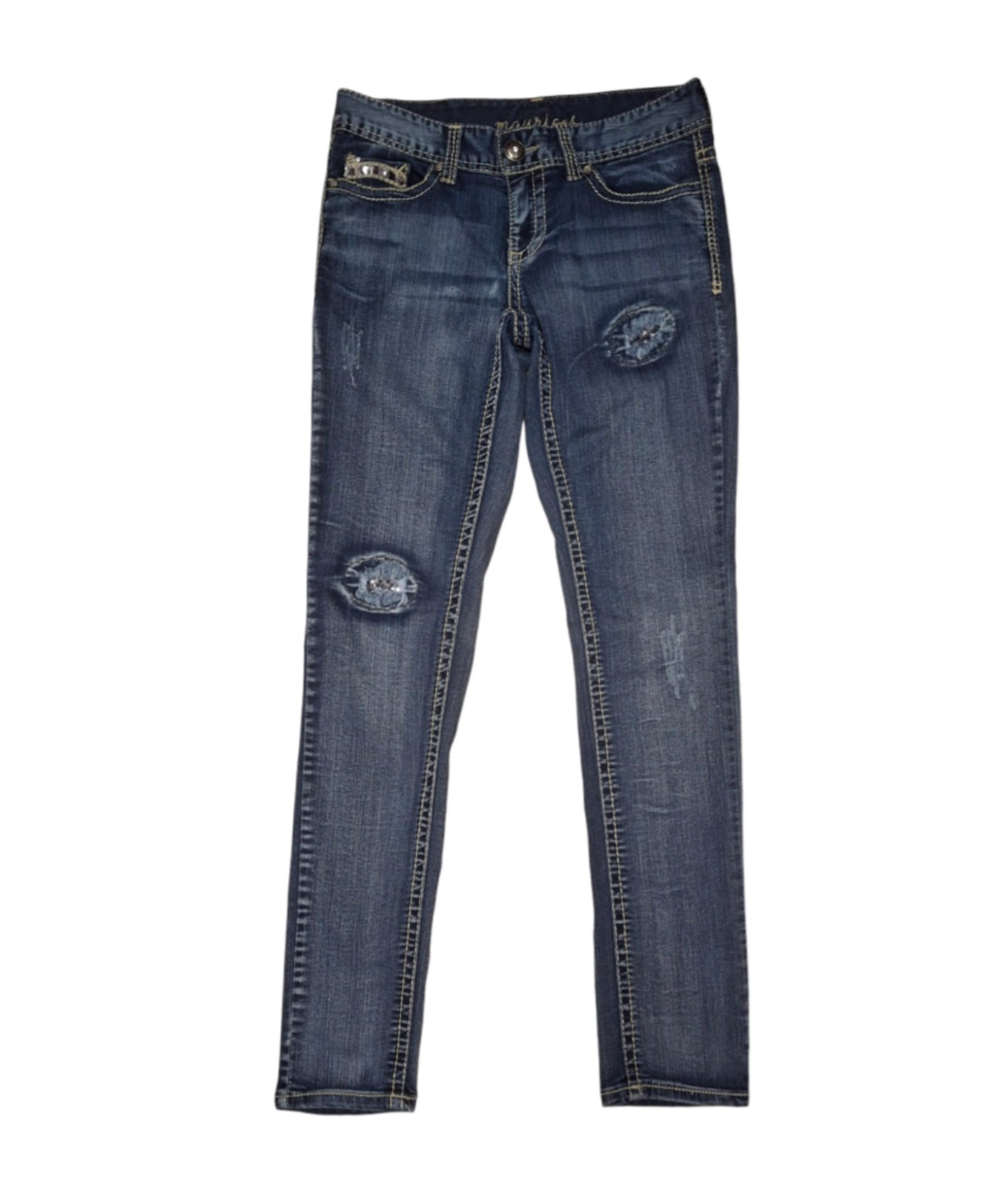 Womens Skinny Jeans Sz Small 6/31 Sequin & Distressed - Maurices
