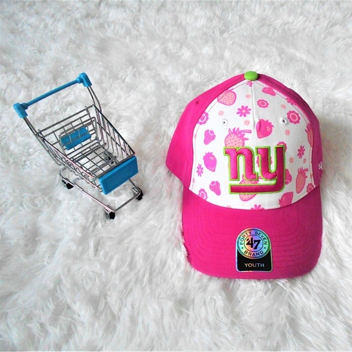 Strawberry Smoothie Girls Cap NY Giants NFL Football Pink