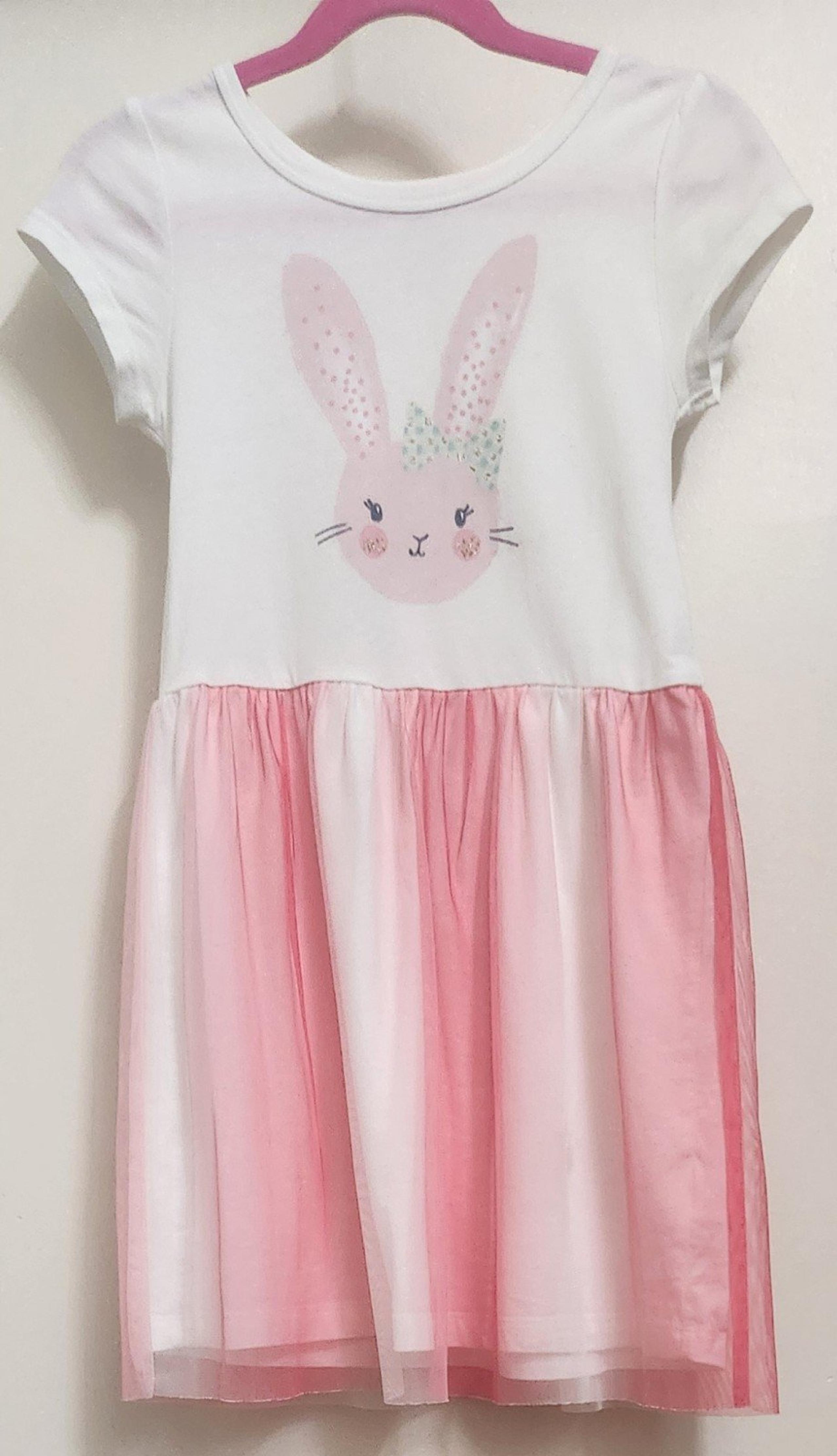 Carter's 6 6X Pink White Easter Bunny Spring Rabbit Tulle Tutu Ballerina Dress