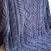 Aigle Sweater Fisherman Cable Knit Navy Blue Vneck cotton Mens Sz Med Chunky