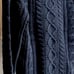 Aigle Sweater Fisherman Cable Knit Navy Blue Vneck cotton Mens Sz Med Chunky