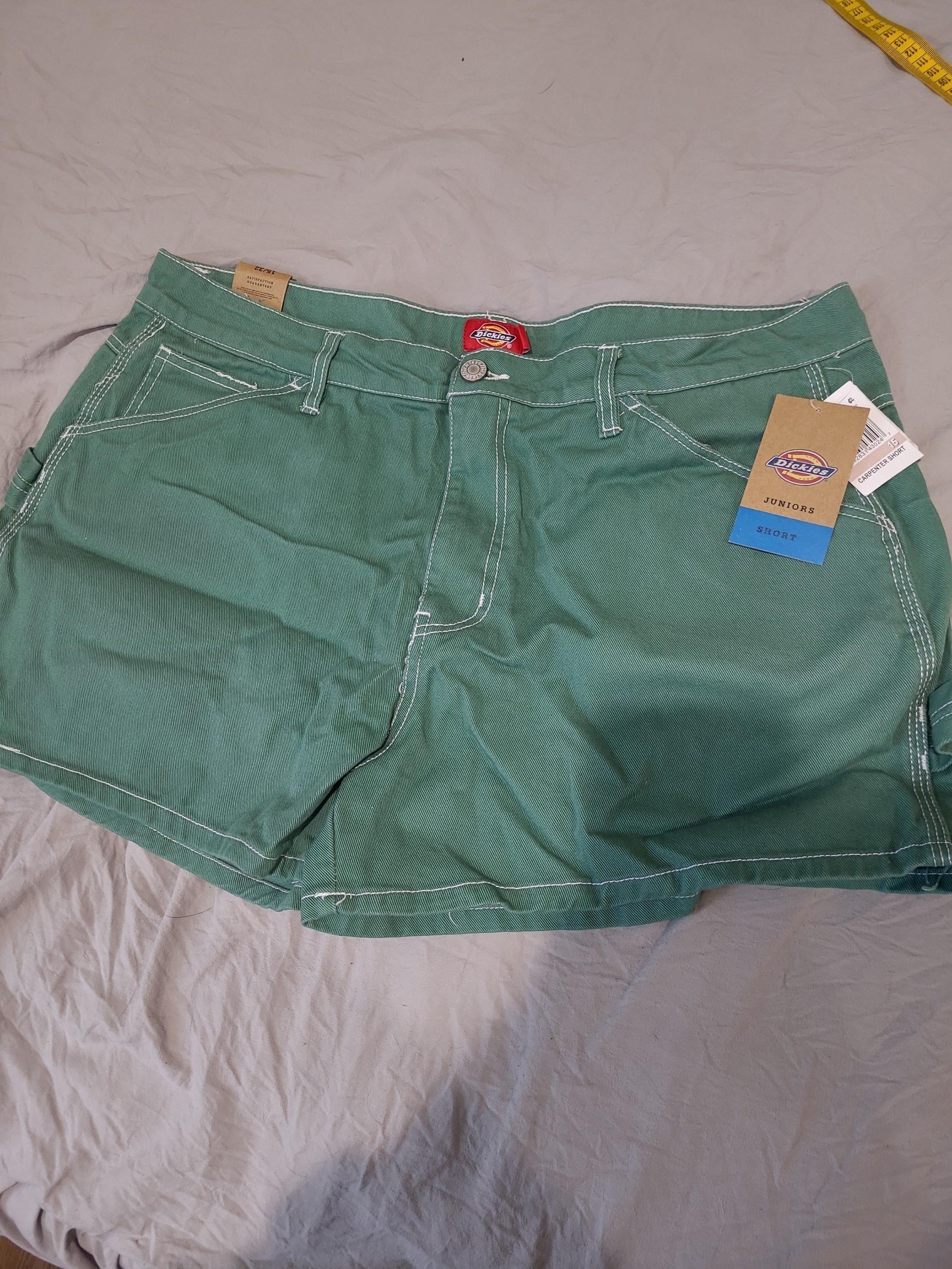 Dickies NWT carpenter shorts Women SZ 15/32 green inseam gorpcore casual