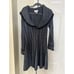 JOSEPH RIBKOFF Long Cardigan Sweater S10 Gray Alpaca Wool Fit and Flare Fur Trim