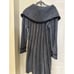 JOSEPH RIBKOFF Long Cardigan Sweater S10 Gray Alpaca Wool Fit and Flare Fur Trim