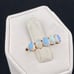 Antique jelly opal anniversary band ring 14 karat yellow gold