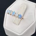 Antique jelly opal anniversary band ring 14 karat yellow gold