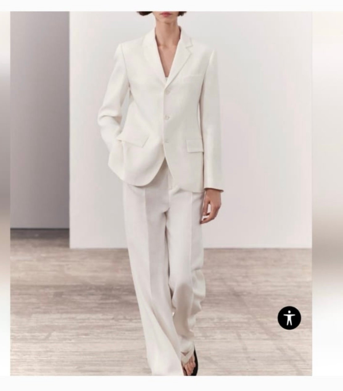 ZW COLLECTION STRAIGHT FIT LINEN BLEND TROUSERS Size L