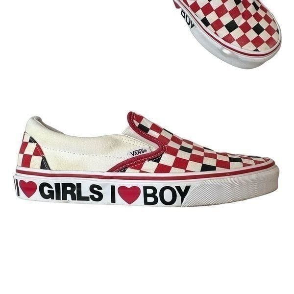 Vans Slip-On I Heart 'White Red' Size 8.5