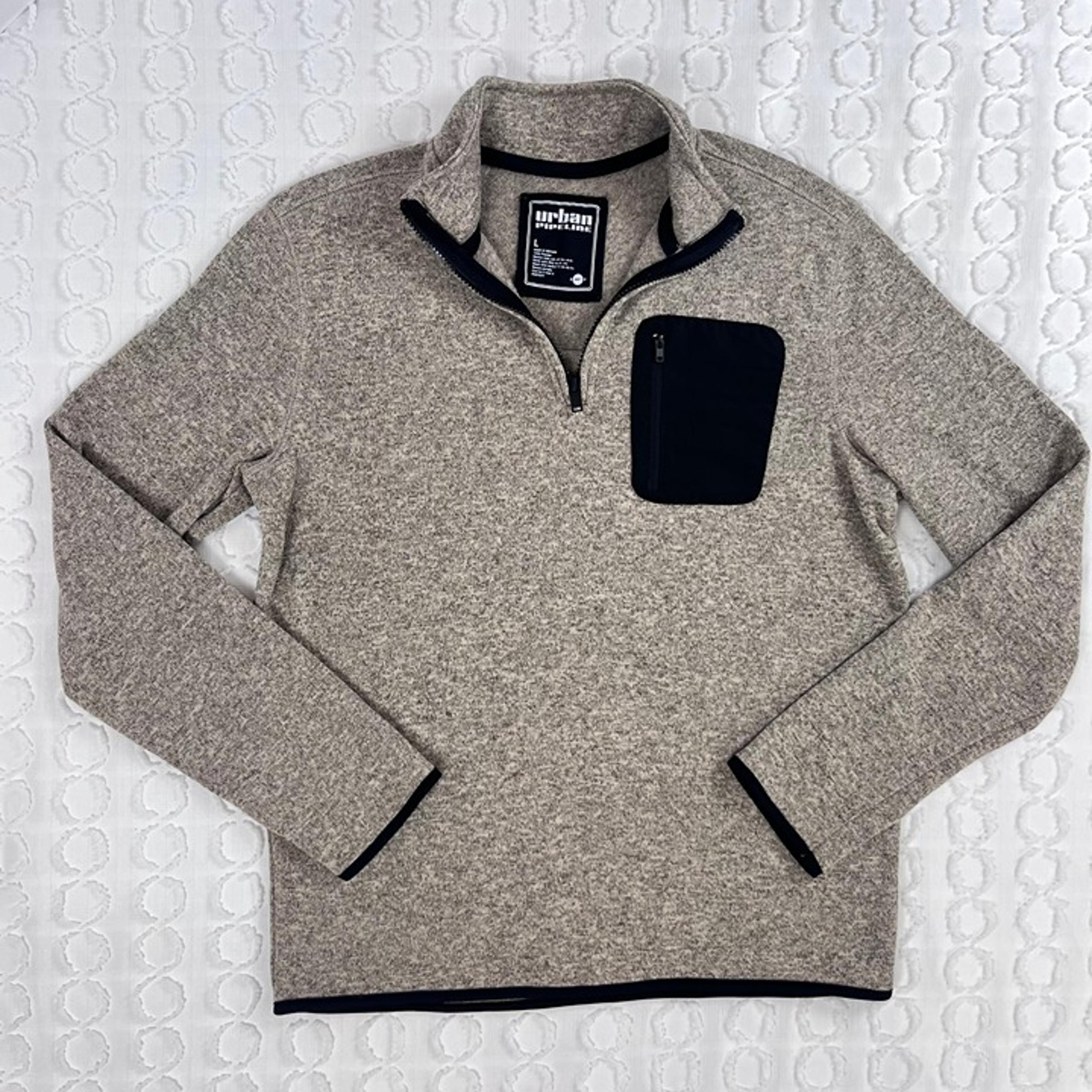 Urban Pipeline Tan Fleece Quarter Zip Pullover Mens Size Large