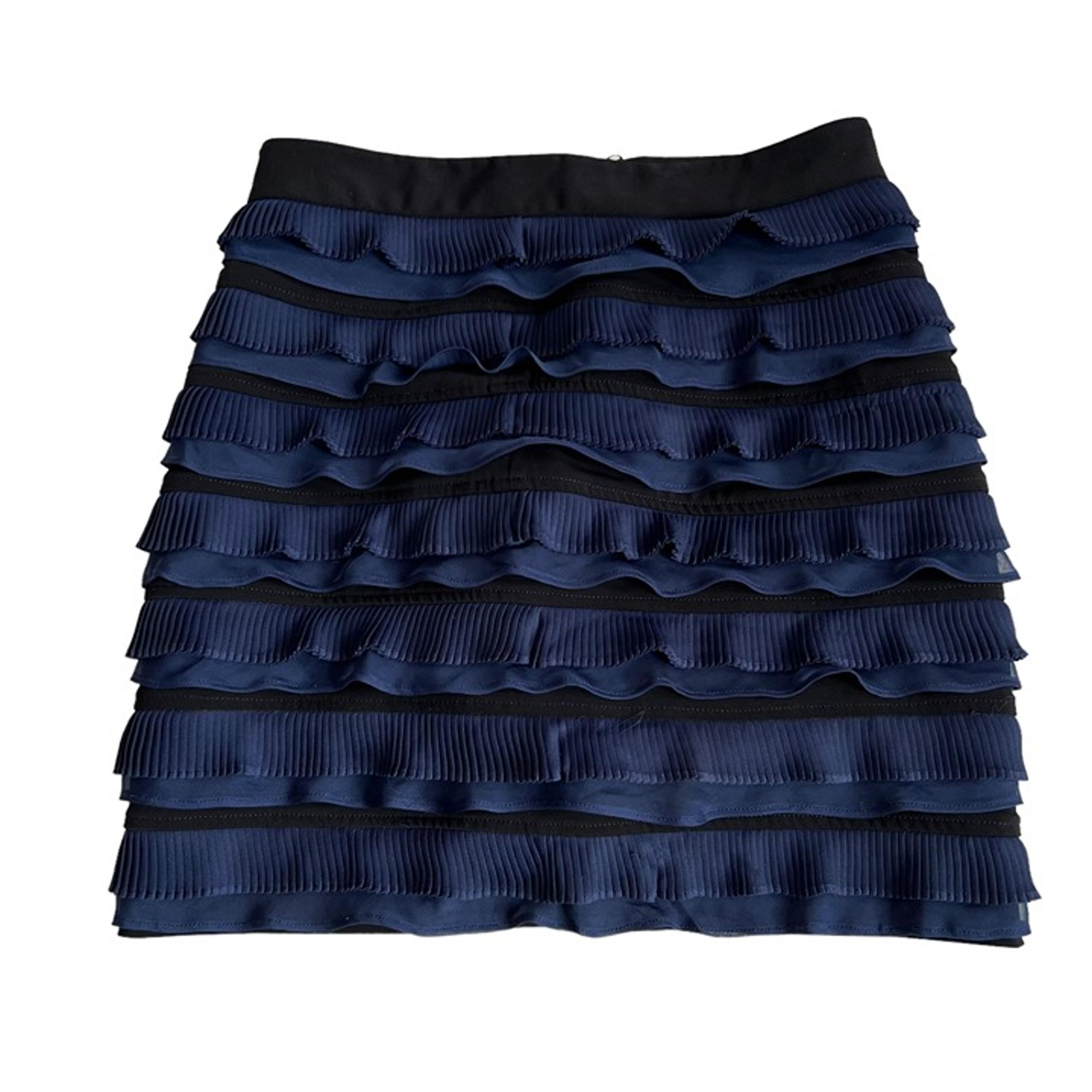 mini skirt Small blue black tiered ruffles pencil - Elizabeth and James
