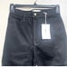 NWT FRAME Denim Ali High Rise Cigarette Jeans in Coated Noir / Black, 24